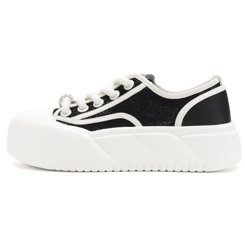 D FUSE SCANDINAVIA White Sneakers Flat Shoes Low top Skateboard Shoes Women's