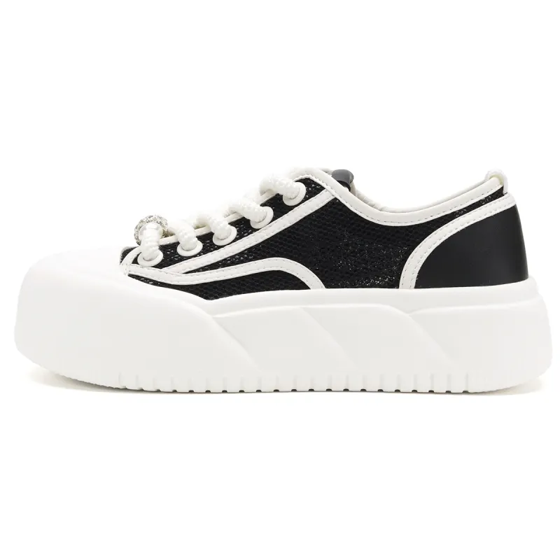 D FUSE SCANDINAVIA White Sneakers Flat Shoes Low top Skateboard Shoes Women's
