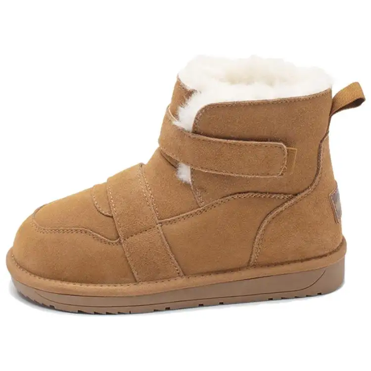 AGSDON Cow Suede Thermal Short Snow Boots Women's
