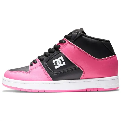 DC Shoes Cow Leather Comfortable And Trendy High top Skateboard Shoes Women's Black Pink