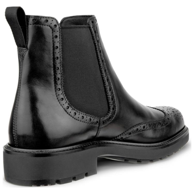 Ecco Cow Leather Short Chelsea Boots Men's Black