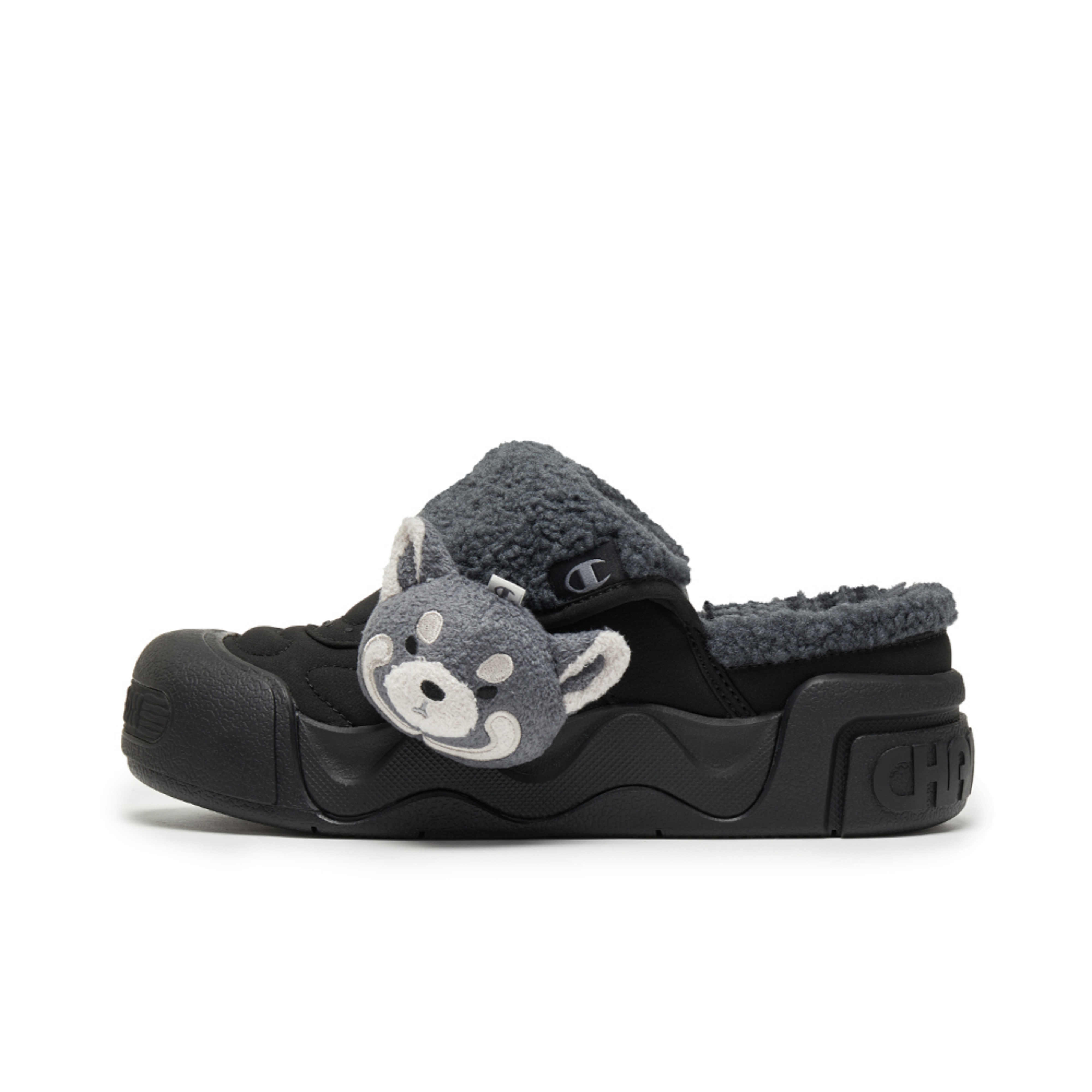 Женские сабо Champion AutoSkate V1 Slip Puffy (черно-серые)