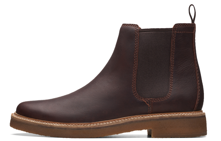 Clarks Artisan Collection Cow Leather Crew Chelsea Boots Tan Men's