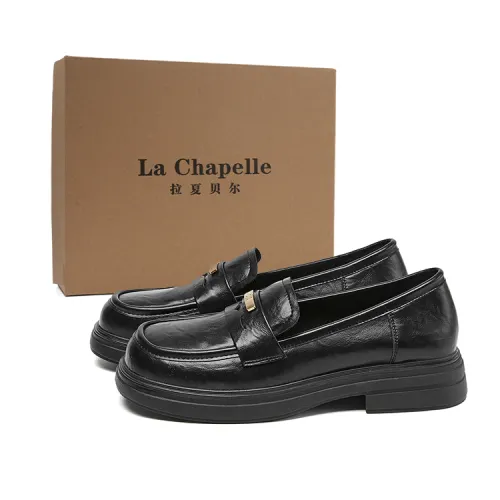 La Chapelle British style, comfortable and versatile, affordable for students, soft-soled small leather shoes, loafers, women's black