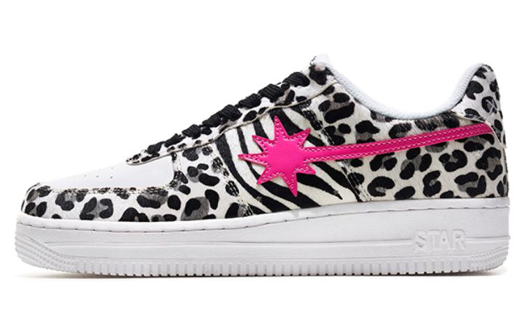 Starwalk Soldier Low top Skateboard Shoes Unisex Pink Star Leopard Print