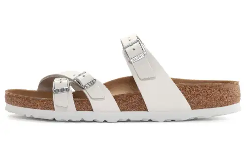 Birkenstock Leather Slide Slippers Women's White Regular