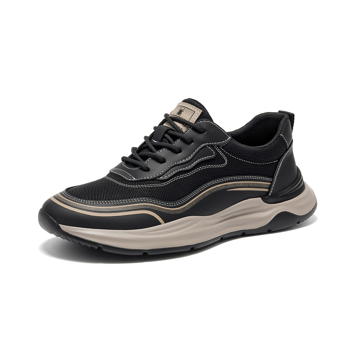 Spider King Synthetic Leather Low top Running Shoes Men’s Black