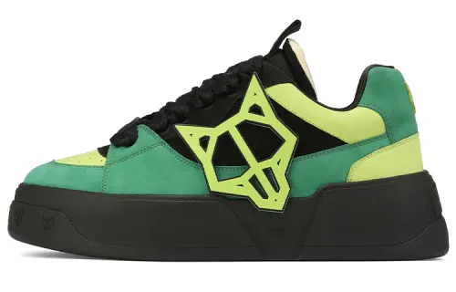 Naked Wolfe Kosa Lace Up Low top Stylish Skateboarding Shoes Men's Black Green