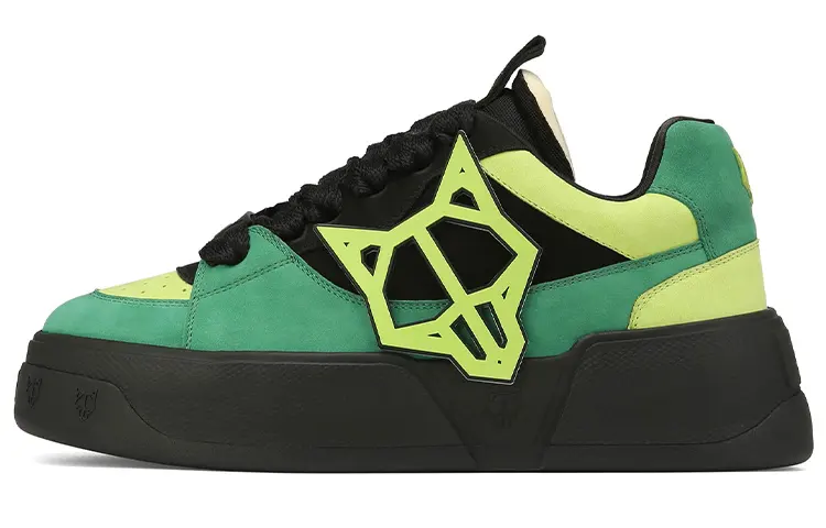 Naked Wolfe Kosa Lace Up Low top Stylish Skateboarding Shoes Men's Black Green