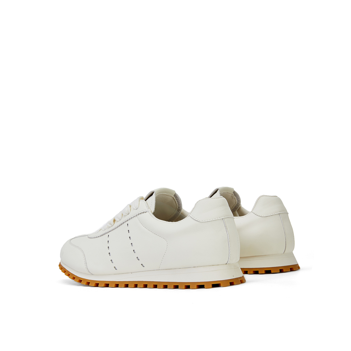 PT’SON Synthetic Leather Slip Resistant Slip Resistant Low top Running Shoes Women’s Ecru