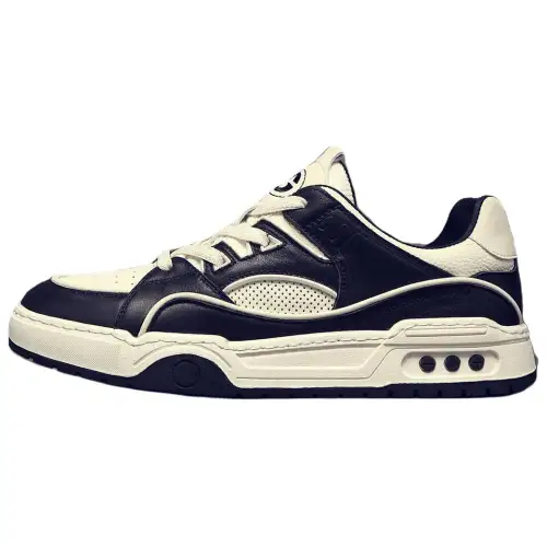 JANE HARLOW Leather Breathable Low top Skateboard Shoes Men's Black
