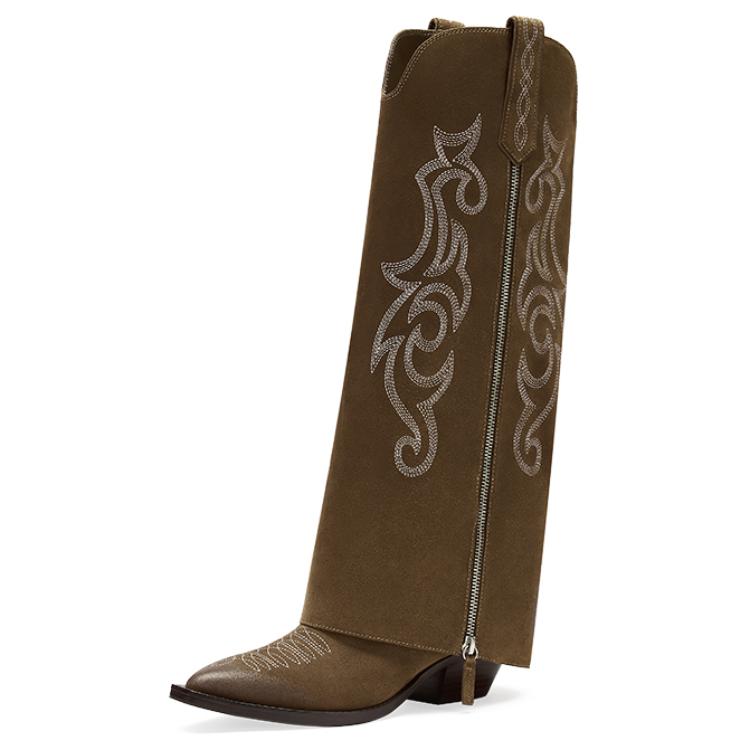 ASH Leather Knee high Boots 5CM Women's Brown