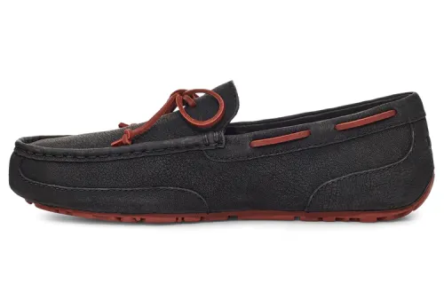 UGG Chester Casual Shoes Men's Low Top Black/Ocher Red