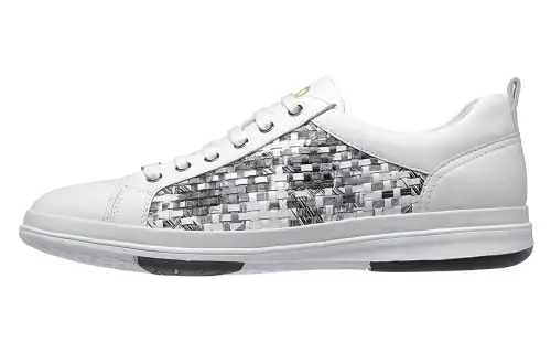 Chrisdien Deny Top Grain Cow Leather Low top Skateboard Shoes Men's White
