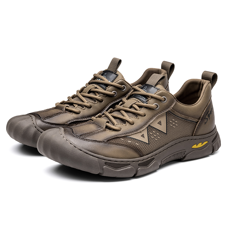 LAORENTOU Mesh, Leather Cushioning Slip Resistant Abrasion Resistant Breathable Lightweight Outdoor Shoes Men’s