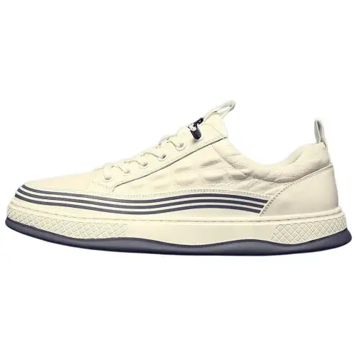 JANE HARLOW Top Grain Cow Leather Men's Casual Shoes Men's White