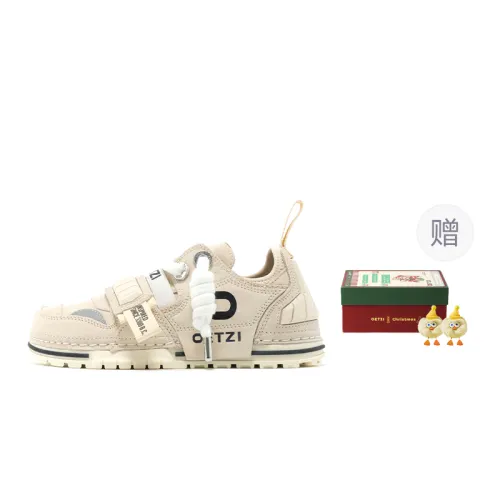 OETZI Ice Man Oz Cow Split Leather Low top Skateboard Shoes Unisex Apricot