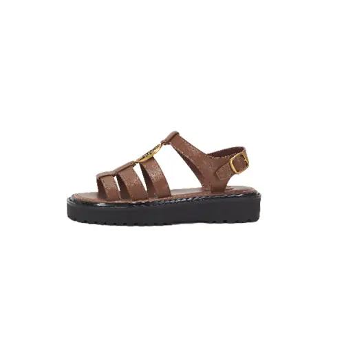 Teenie Weenie Cow Leather Roman Sandals Women's Brown