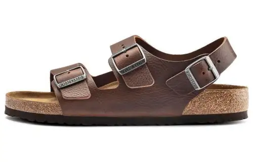 Birkenstock Leather Beach Sandals Men's Brown Regular