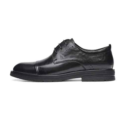 Red Dragonfly cow leather breathable British business genuine leather comfortable thick sole formal leather shoes men's batch 2=inner height increase