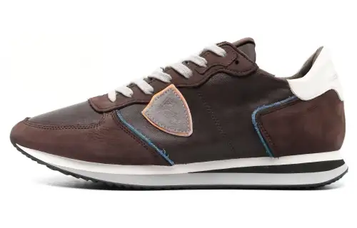 PHILIPPE MODEL Leather Low top Casual Shoes Men's Dark Brown