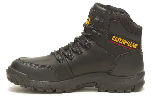 CAT Leather Abrasion Resistant Cushioning Slip Resistant Crew Outdoor Boots Men's Black