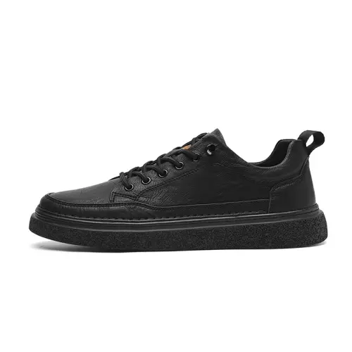CARTELO Slip on Trendy Athleisure Shoes In Black Microfiber Leather Skateboard Shoes Men's