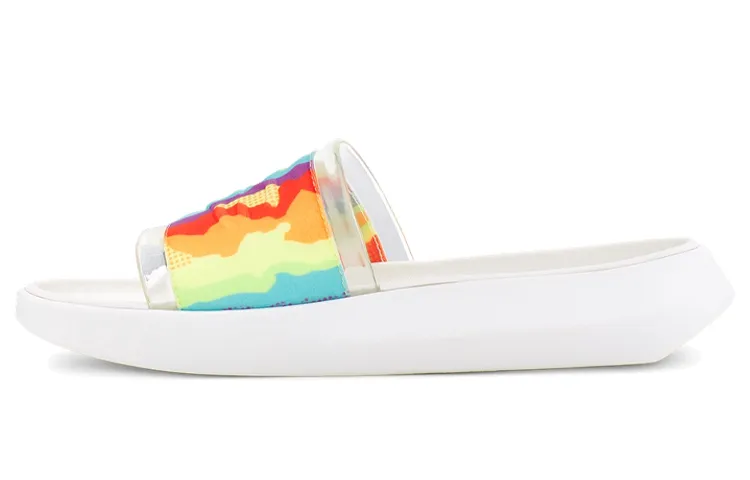 UGG Rubber Sole Slide Slippers Women's Rainbow Stripes