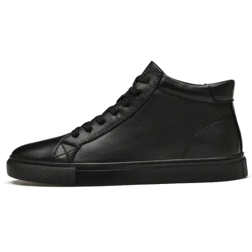 Mulinsen first-layer cowhide, soft sole and comfortable, simple and versatile, genuine leather shoes, high-top, light luxury and high quality, daily commuting, British style, non-slip and wear-resistant, large size, plus velvet to keep warm, sneakers, same style for men and women