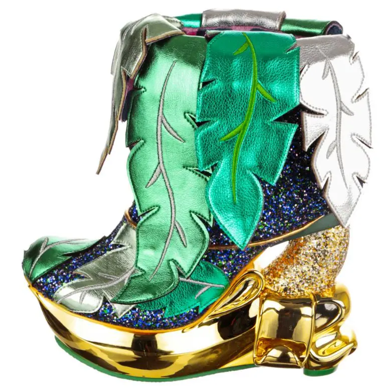 IRREGULAR CHOICE Pu Ankle Boots 12cm Women's Green Gold
