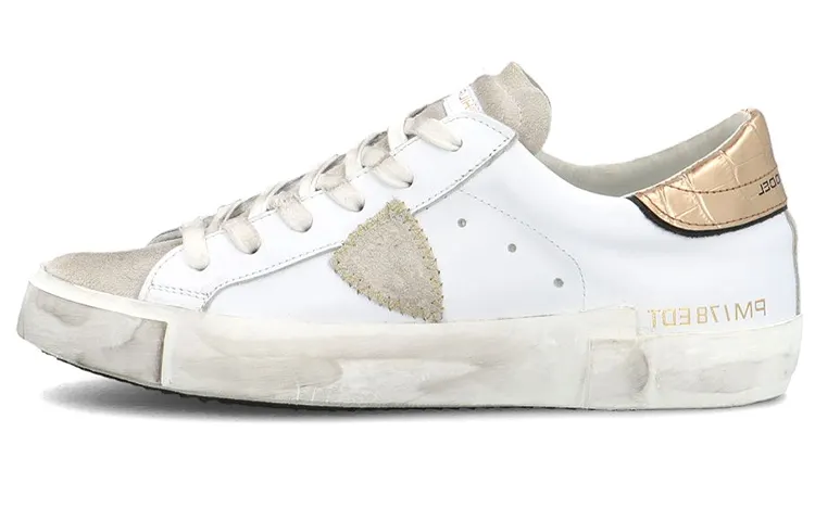 PHILIPPE MODEL Skateboard Shoes Women's Low Top White Gold