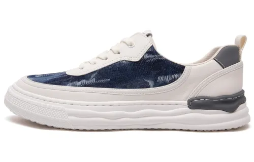 Anthony Miles Fabric Stylish Skateboarding Shoes Men's White Blue