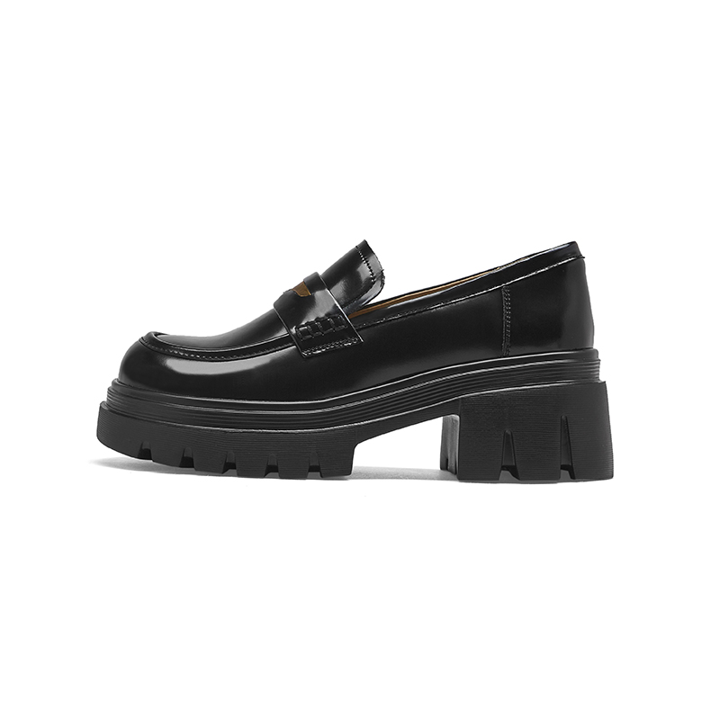 TOOMANYSHOES Classic demi-season cute retro universal uniform English style, black loafers for students, British style, suitable with a skirt, simple and elegant design, for teenagers