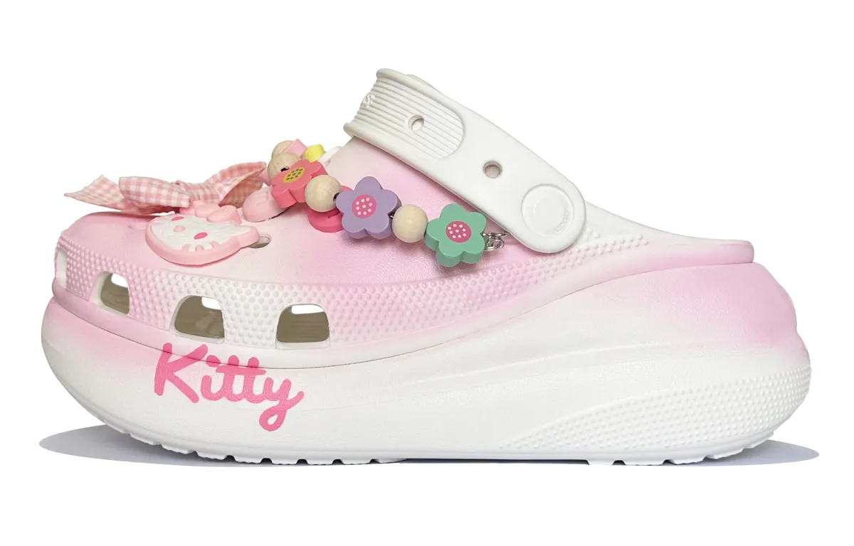 Crocs Classic Clog Filled Kitty Clogs Unisex Pink White