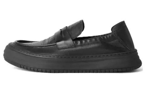 BELLE Top Grain Cow Leather Casual Shoes 3.5cm Men's Black
