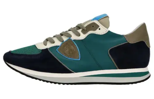 PHILIPPE MODEL Leather Low top Casual Shoes Men's Black Green