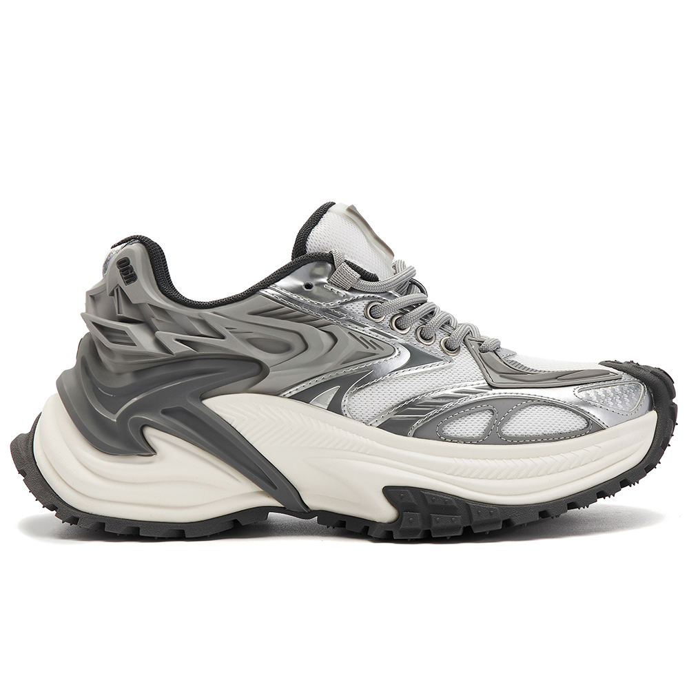 OGR Low top Running Shoes Unisex Silver Gray Premium Gray