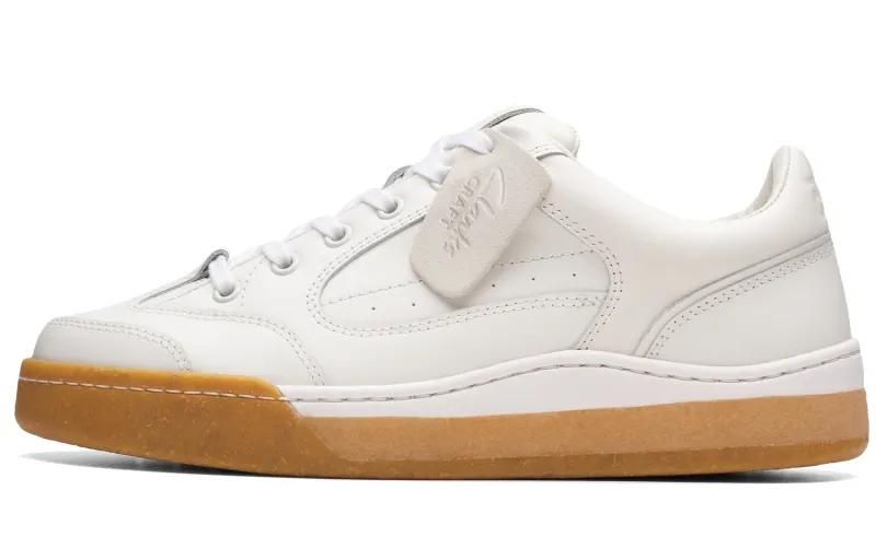 Clarks Art Motion Collection Top Grain Cow Leather Low top Skateboard Shoes Men's White