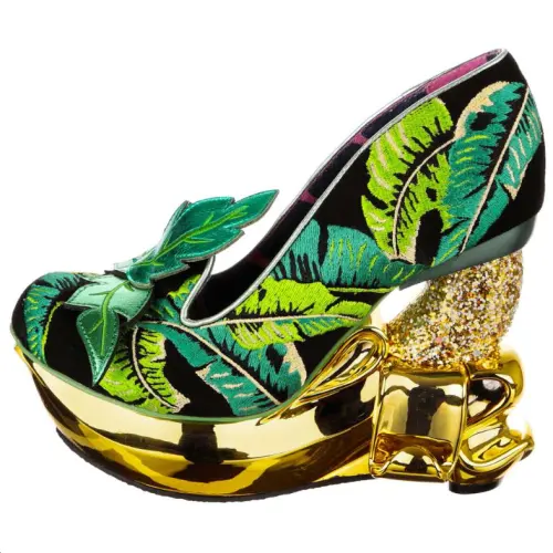 IRREGULAR CHOICE Pu High Heels 12cm Women's Black Gold