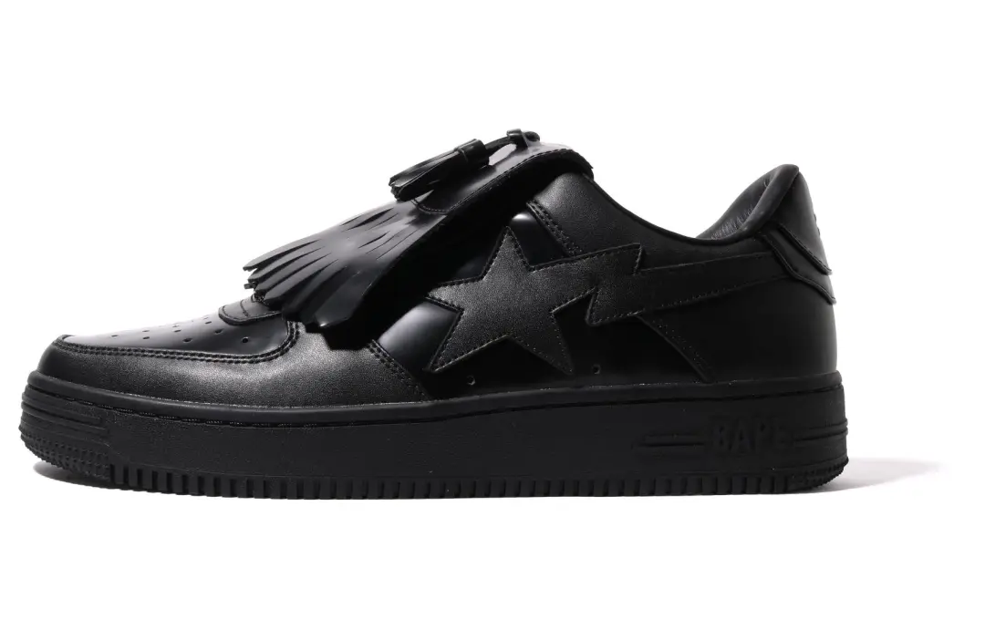 A BATHING APE® Quilt Tassel Leather Sneakers
