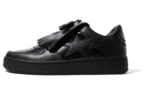 A BATHING APE® Quilt Tassel Leather Sneakers