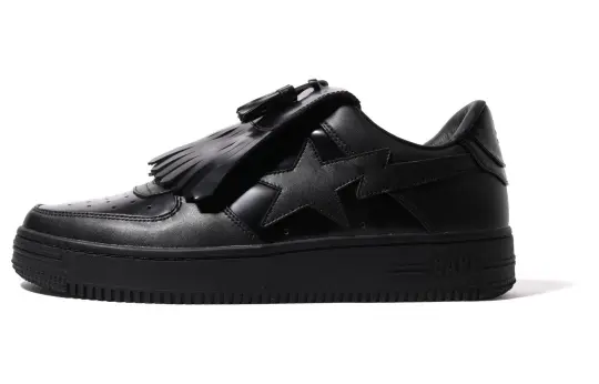 A BATHING APE® Quilt Tassel Leather Sneakers