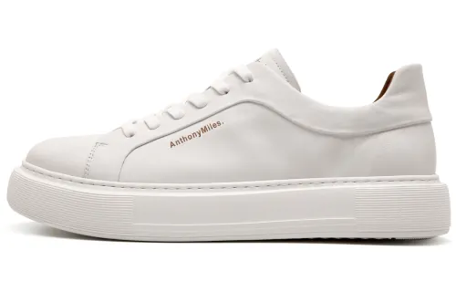Anthony Miles Cow Leather Stylish Skateboarding Shoes Men's White