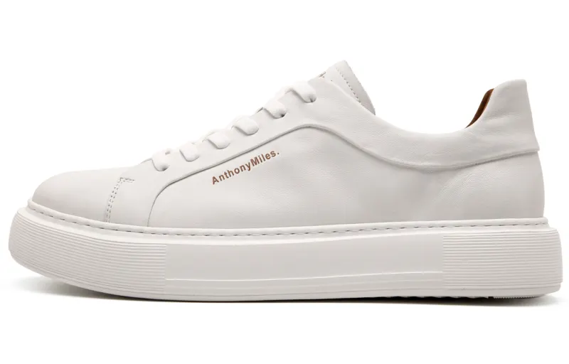 Anthony Miles Cow Leather Stylish Skateboarding Shoes Men's White