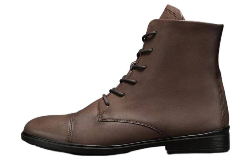Ecco Touch 15 Model Leather Ankle Boots Women's Amber Brown