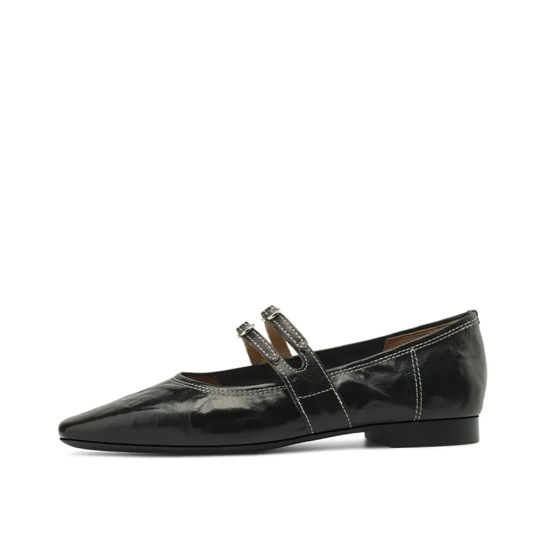 Rosa Bianca Cow Leather Chunky Heel Mary Jane Shoes 1.4cm Women's
