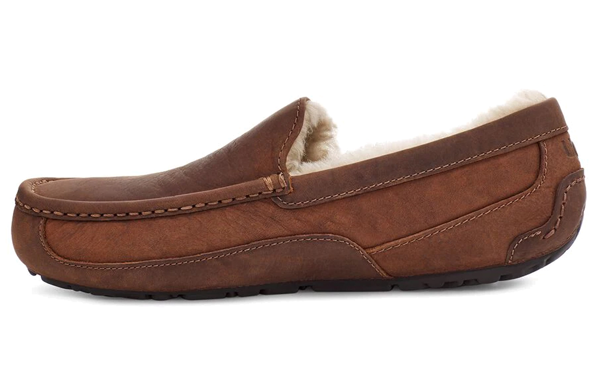 UGG Ascot Cow Leather Gommino Loafers Men's Brown