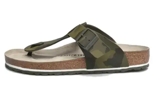 Birkenstock Leather Stylish Sandal Men's Green Camouflage