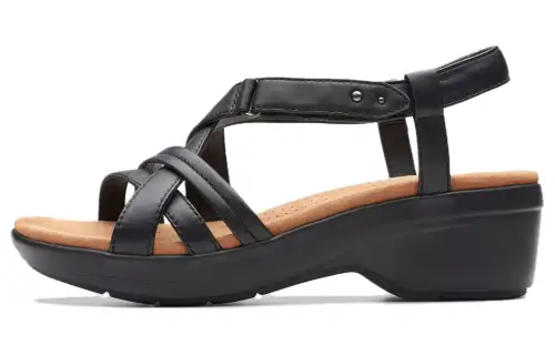 Clarks Leather Roman Sandals 5.5cm Women's Black