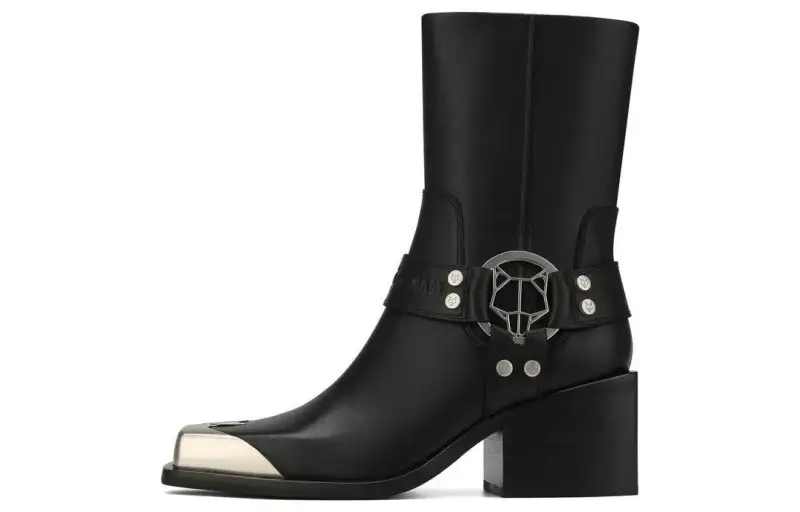 Naked Wolfe Knight Cow Leather Ankle Boots 7.4cm Men's Black
